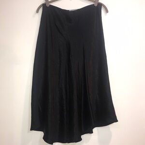 Vince Asymmetrical Hemmed Satin Crinkle Skirt Black Woman’s Medium
